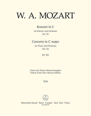 Book cover for Concerto for Piano and Orchestra, No. 25 C major, KV 503