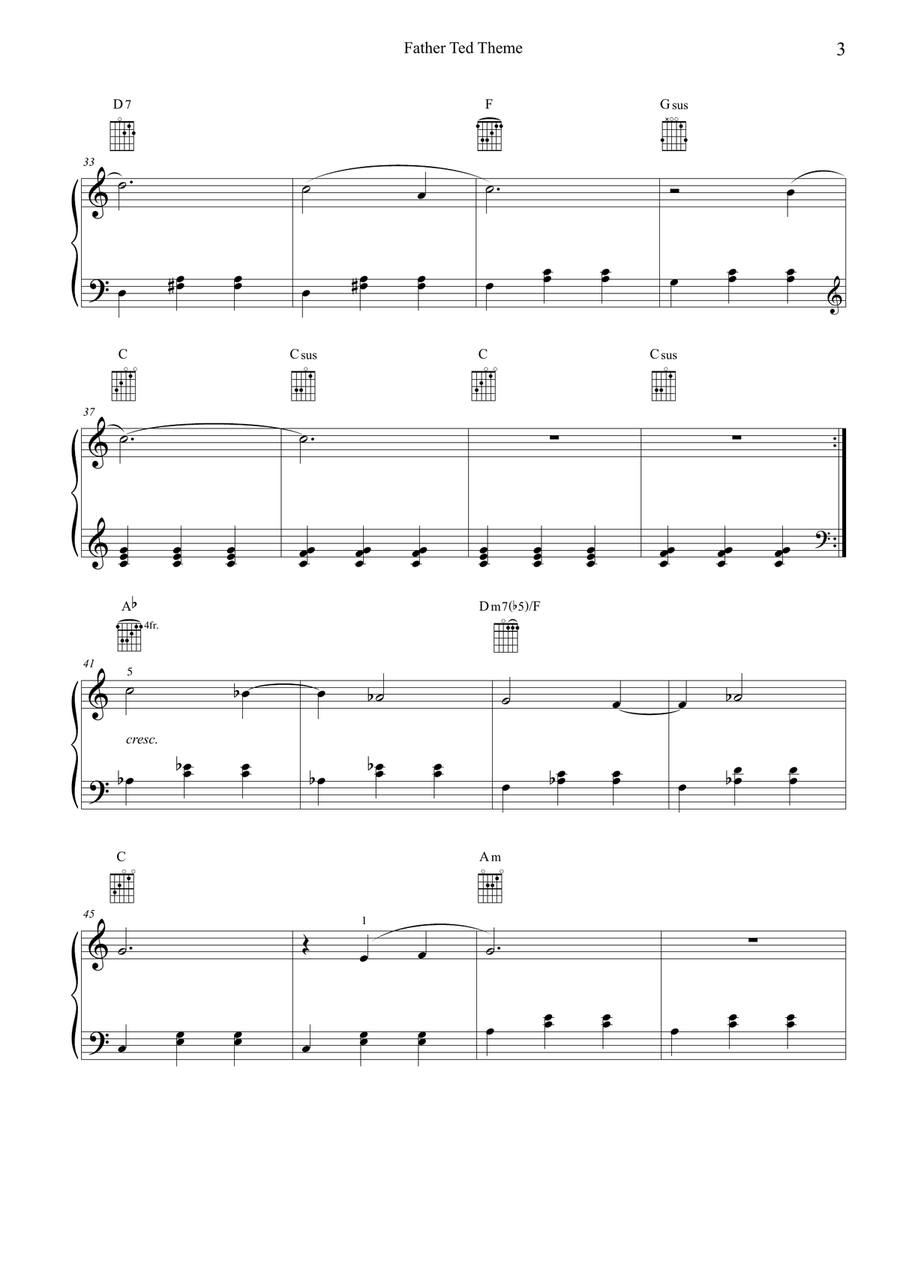 Father Ted Piano, Vocal scores gallery preview page 3