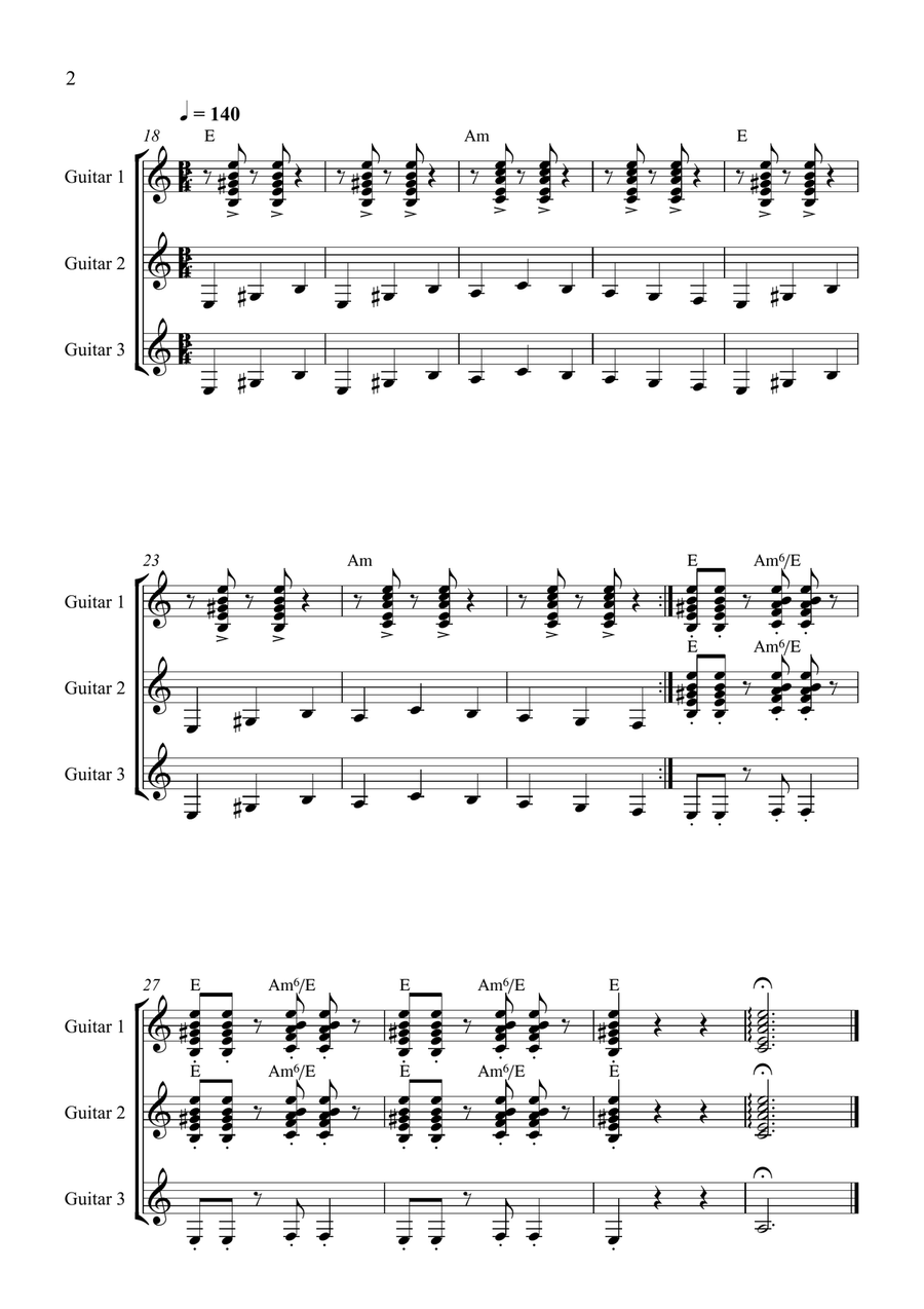 Once Upon a Time in Mexico Guitar Ensemble scores gallery preview page 2
