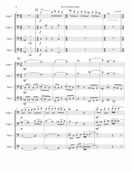 UNWRITTEN SCRIPT for Tuba Quartet image number null