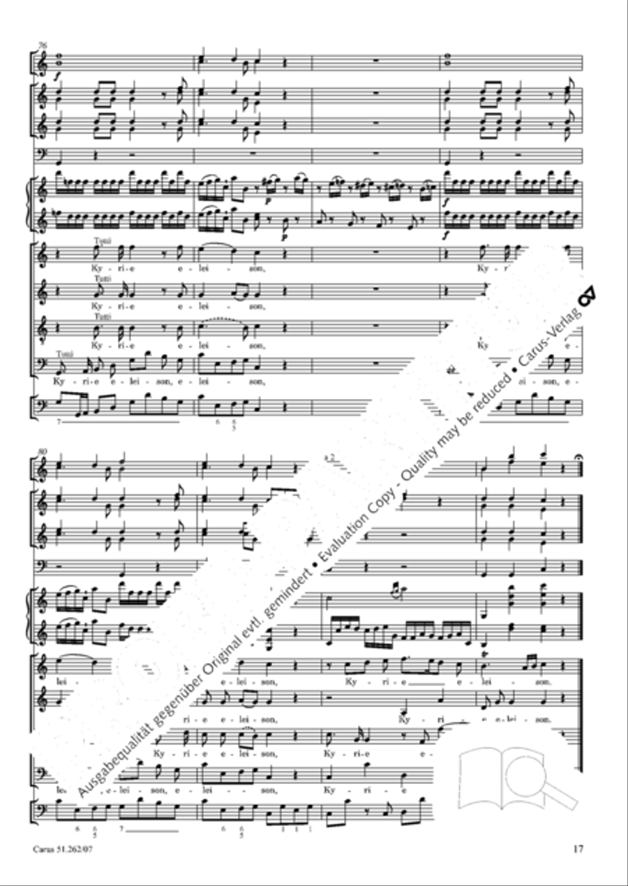 Missa longa in C major (Missa longa in C) 4-Part scores gallery preview page 18