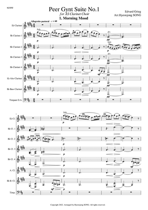 Peer Gynt Suite No.1 for Clarinet Choir