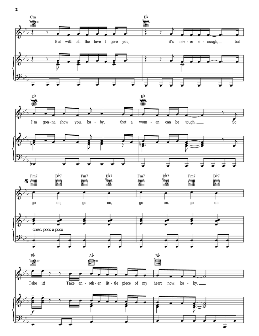 Piece Of My Heart Piano, Vocal, Guitar scores gallery preview page 2