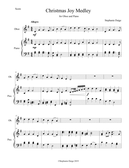 Christmas Joy medley for oboe and piano image number null
