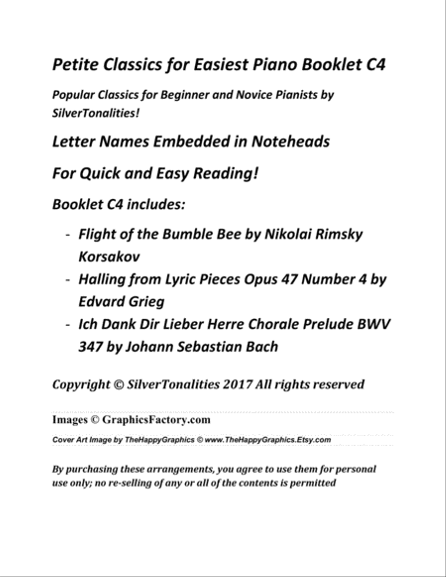 Petite Classics for Easiest Piano Booklet C4 Easy Piano scores gallery preview page 2