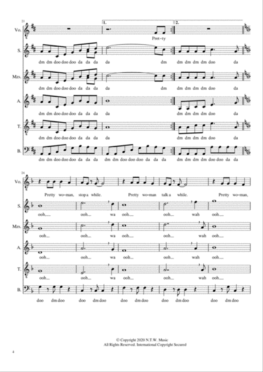 Oh, Pretty Woman 4-Part scores gallery preview page 5