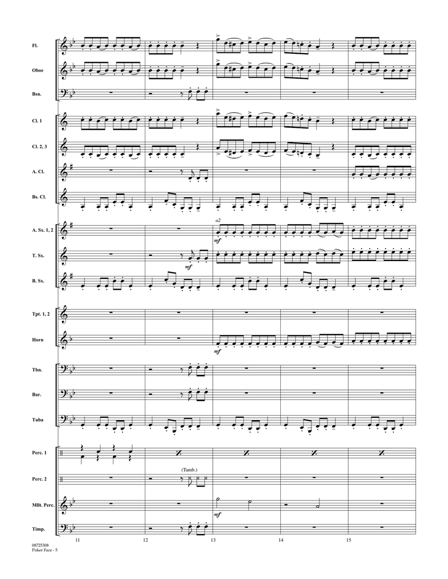 Poker Face - Full Score Concert Band scores gallery preview page 4