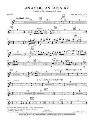 An American Tapestry (for Wind Ensemble) - Piccolo