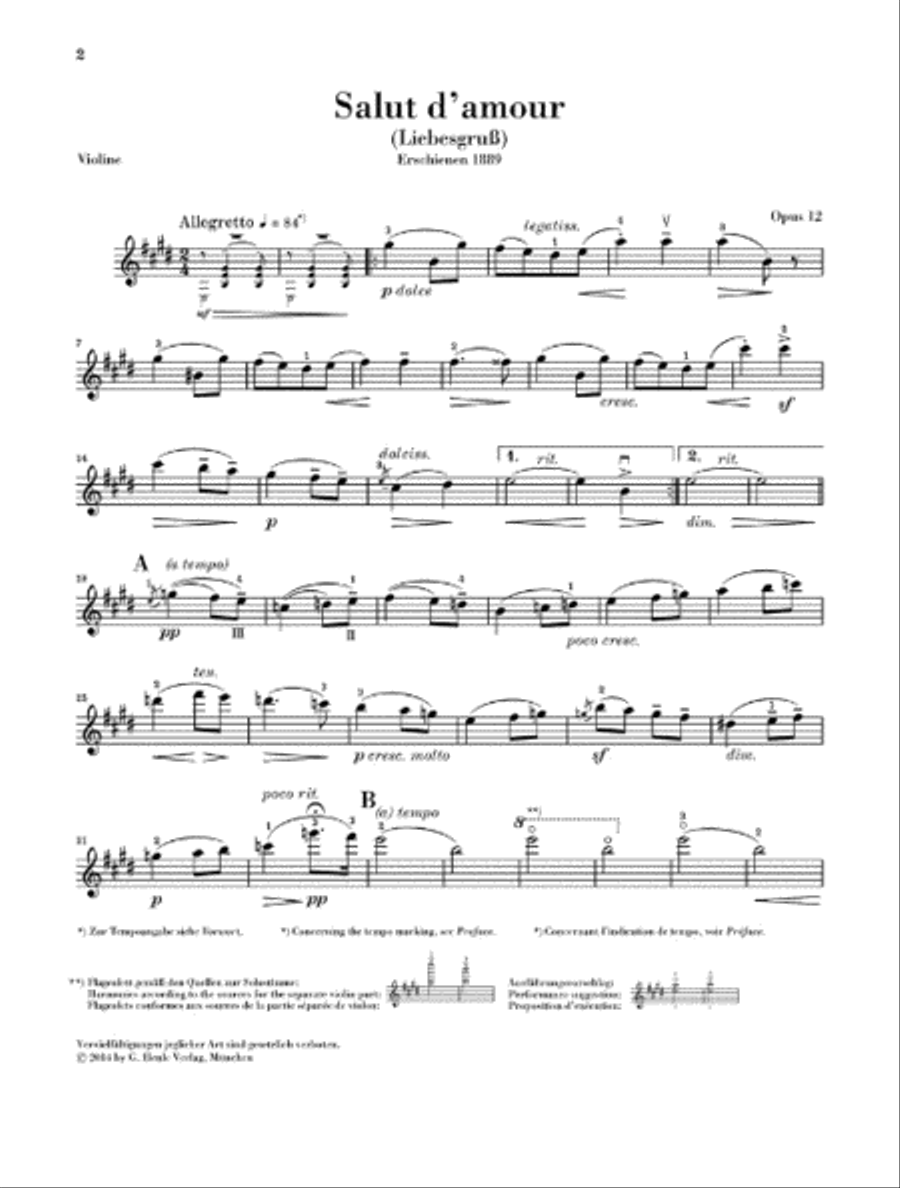 Salut d'amour, Op. 12 Violin Solo scores gallery preview page 4