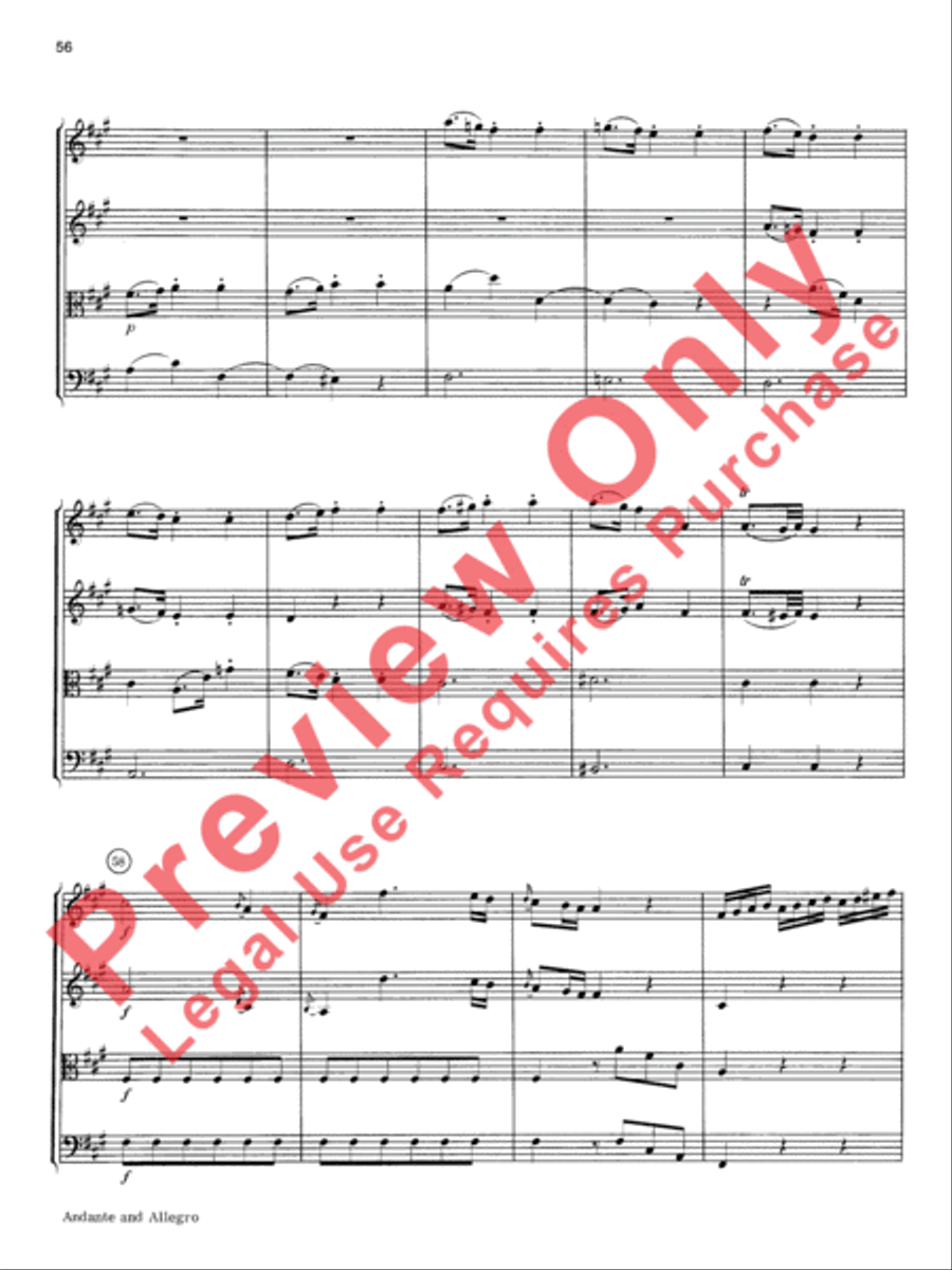 Mozart String Quartets String Quartet scores gallery preview page 57