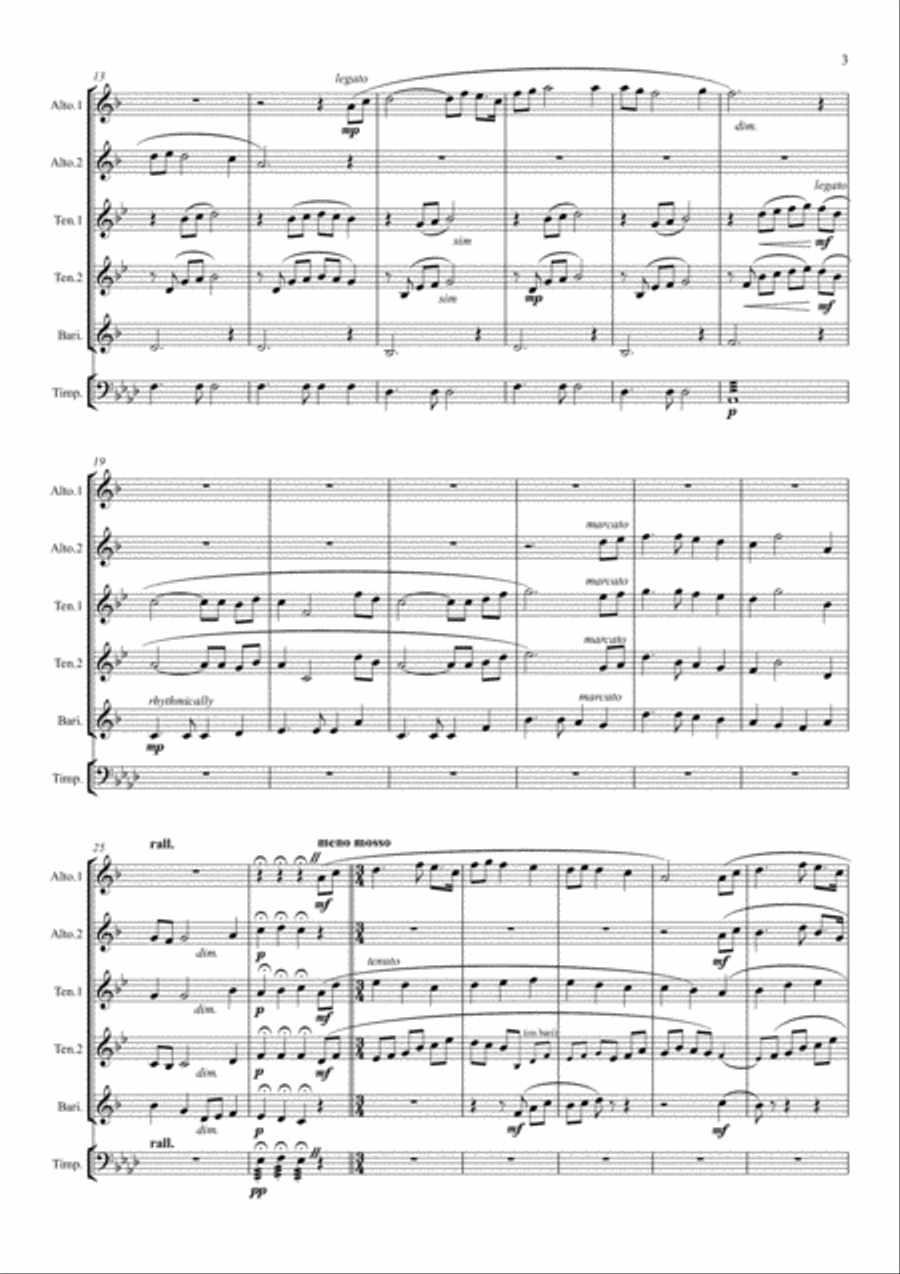 Vow to Thee, My Country (Saxophone Quintet) Saxophone Quintet scores gallery preview page 3