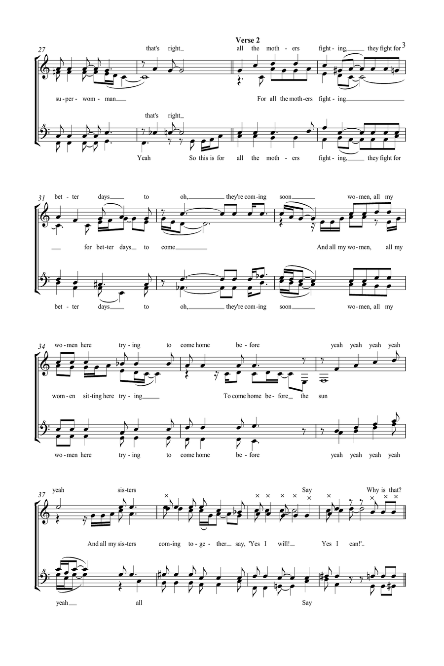 Medley: Superwoman with Change SSAA scores gallery preview page 3