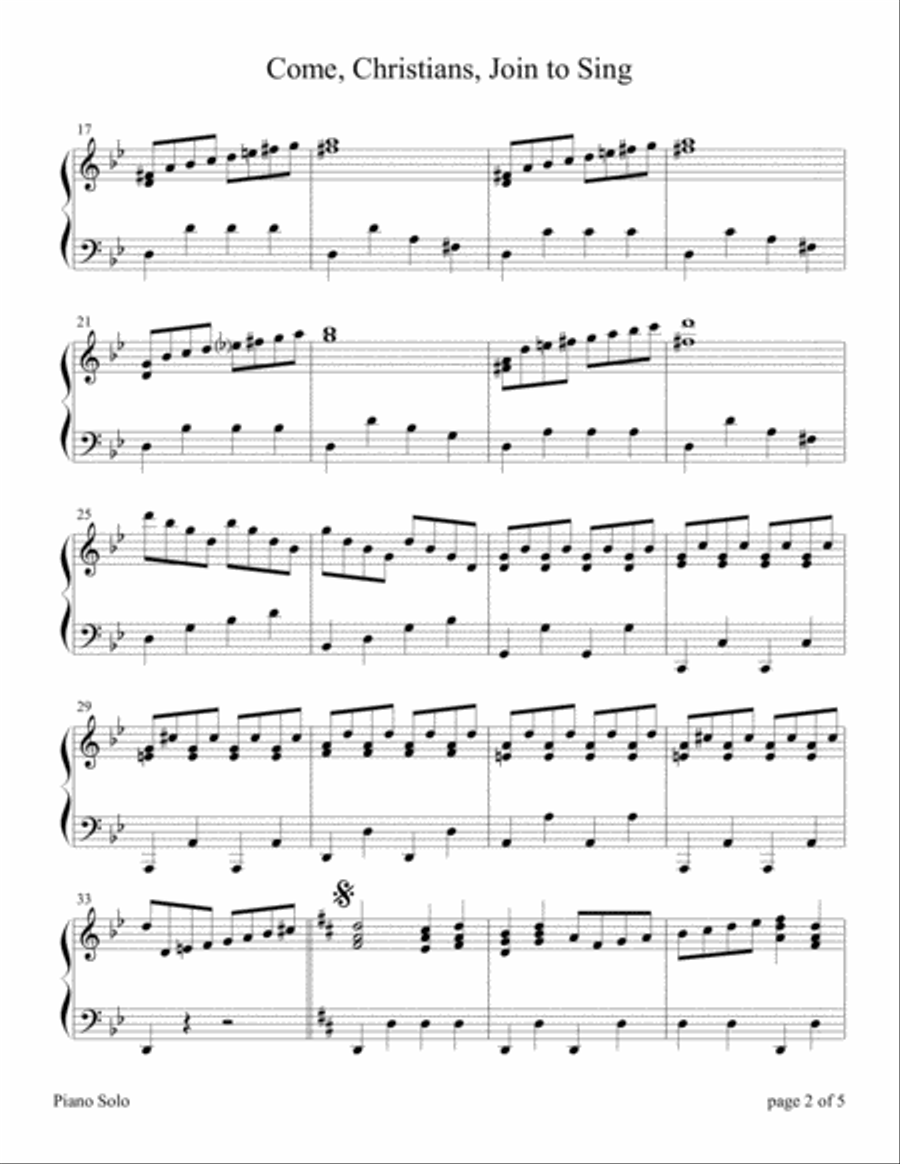 The Four Seasons Hymn Medleys: Come, Christians, Join to Sing Piano Solo scores gallery preview page 2