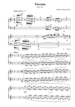 Book cover for Toccata BWV 565, for Piano
