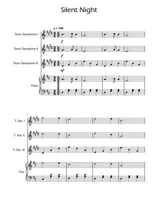Silent Night - Ten Sax Trio w/ Piano
