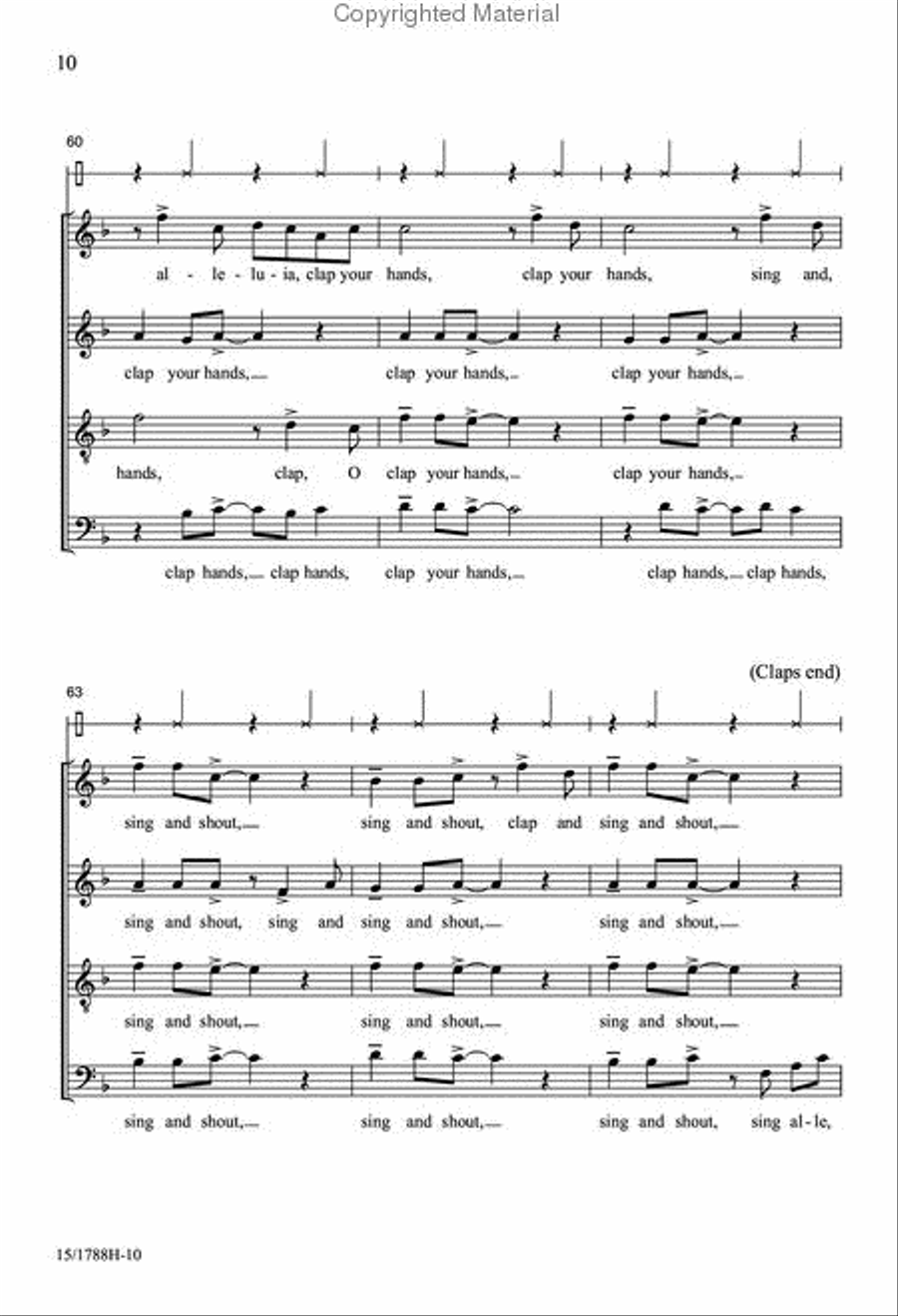 O Clap Your Hands 4-Part scores gallery preview page 9
