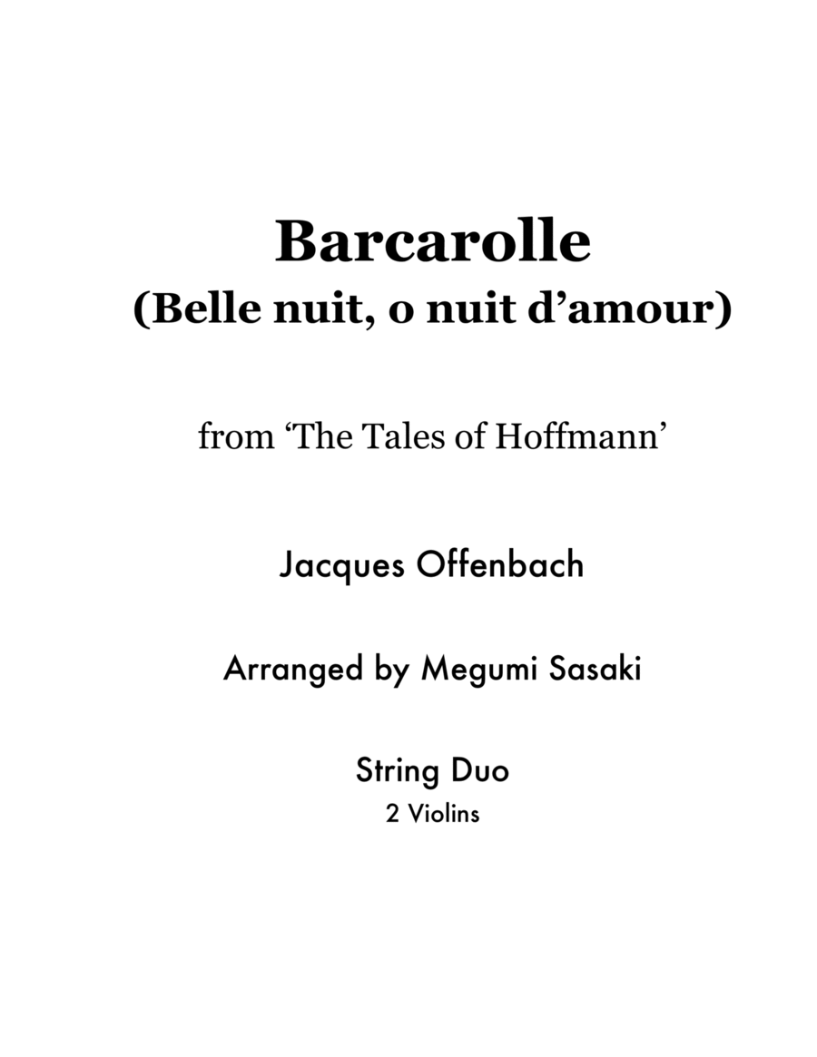 Barcarolle String Duet scores gallery preview page 1