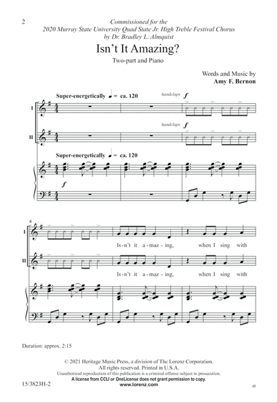 Isn't It Amazing? 2-Part scores gallery preview page 2