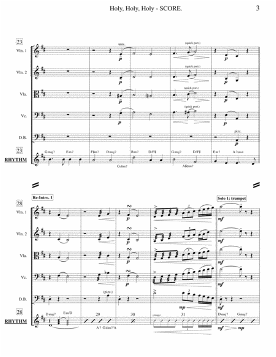 Holy, Holy, Holy (Strings-Soloist-Rhythm Sec.) Small Ensemble scores gallery preview page 4