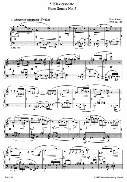 Funfte Klaviersonate, Op. 121
