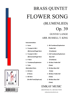 Book cover for FLOWER SONG op. 39 – BRASS QUINTET