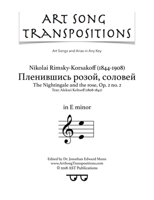 RIMSKY-KORSAKOFF: Пленившись розой, соловей, Op. 2 no. 2 (transposed to E minor)