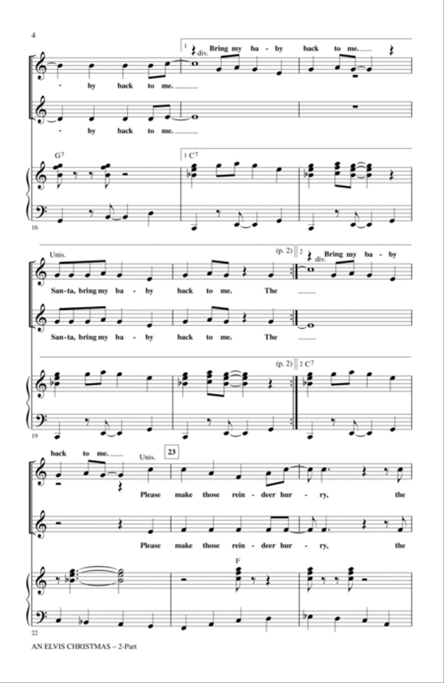 An Elvis Christmas An Elvis Christmas 2-Part scores gallery preview page 3