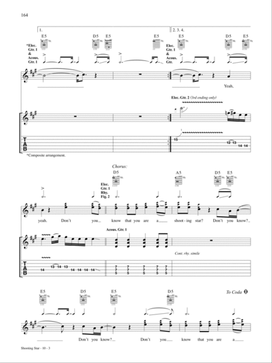Shooting Star Shooting Star Guitar Tablature scores gallery preview page 3