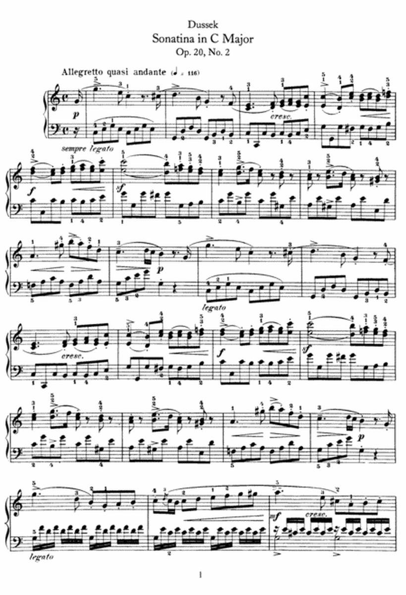 Dussek - Sonatina Op20 No1 to No6 ( Full Original Complete Version) image number null