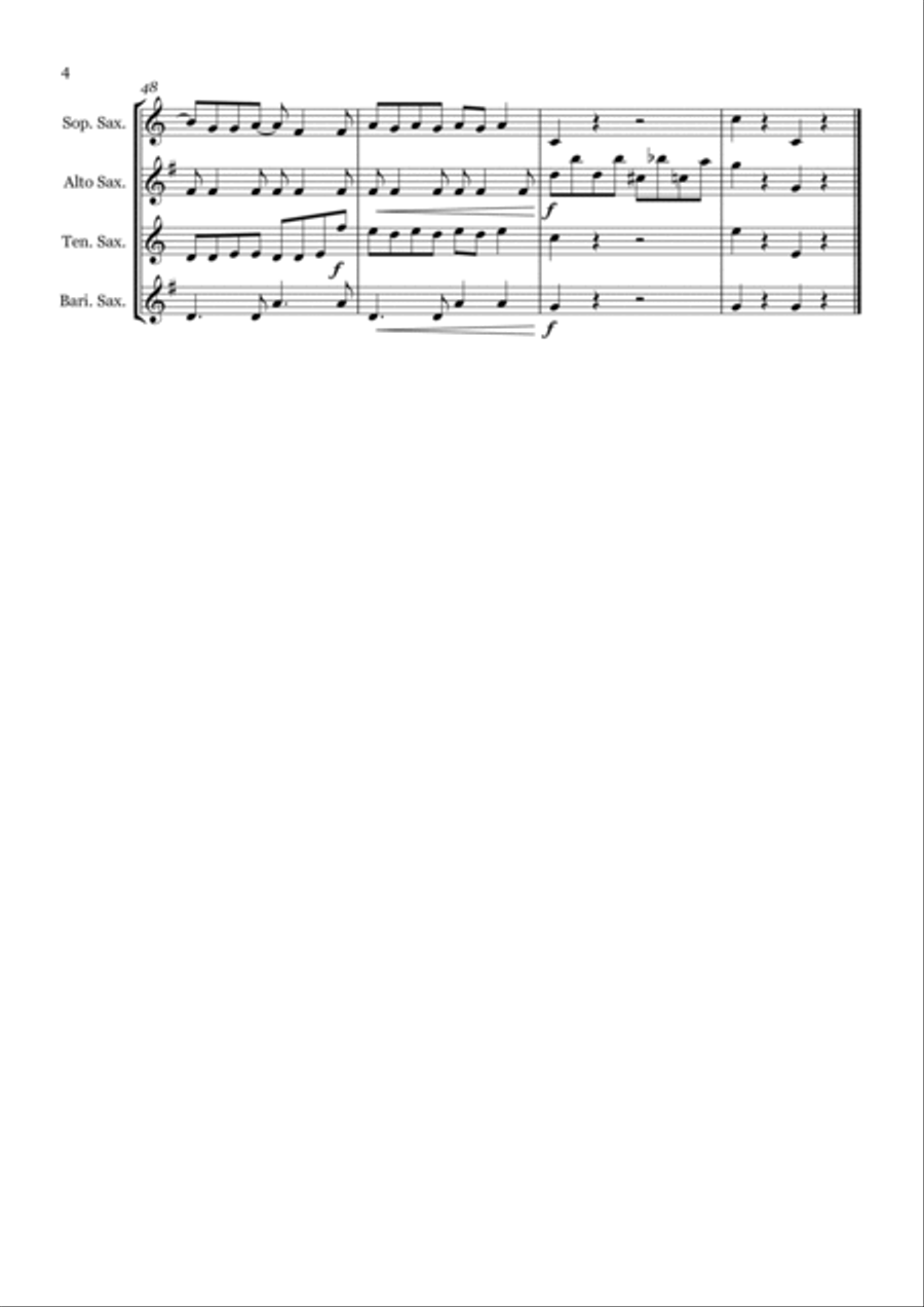 You Never Can Tell Saxophone Quartet scores gallery preview page 4
