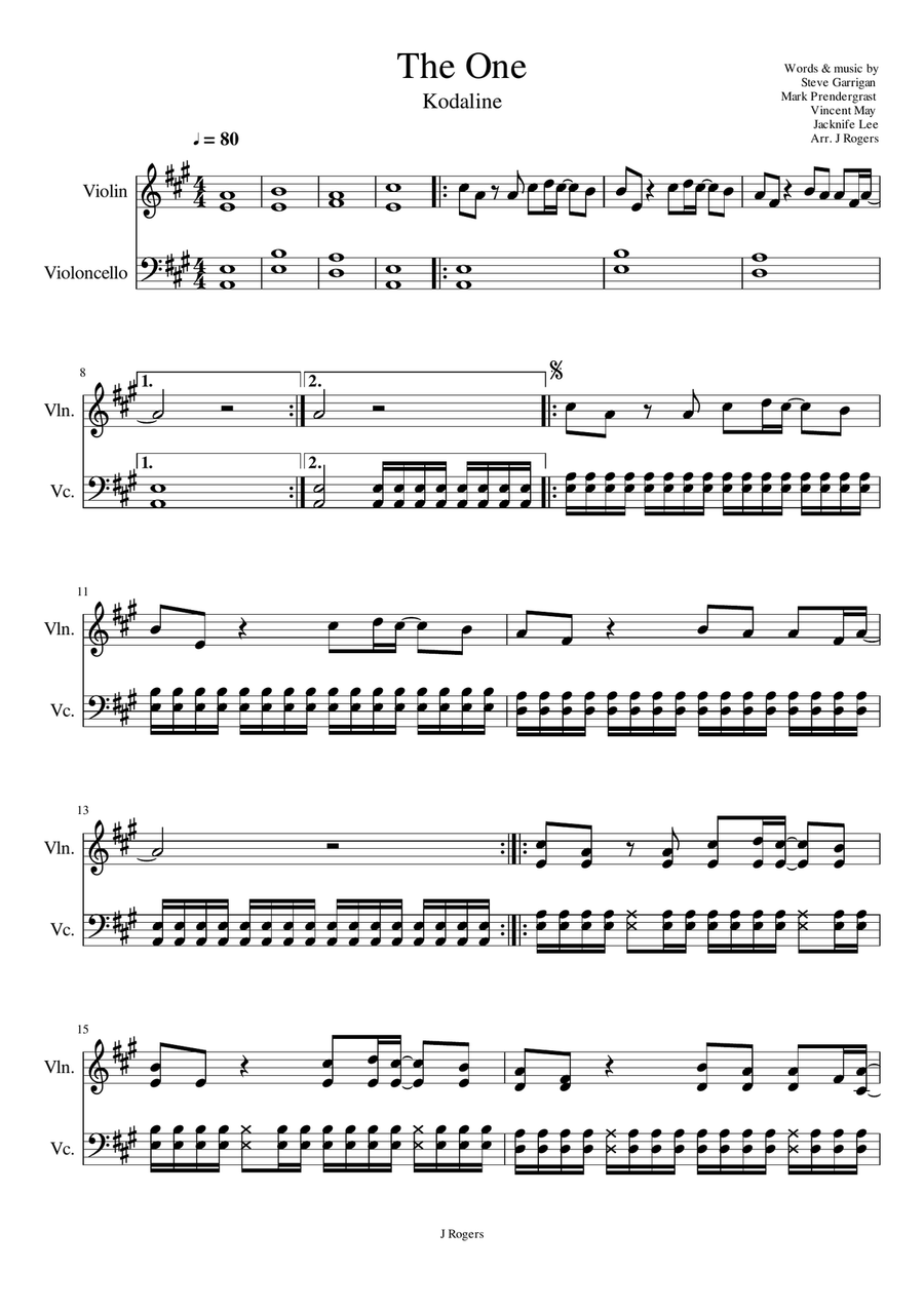 The One String Duet scores gallery preview page 1
