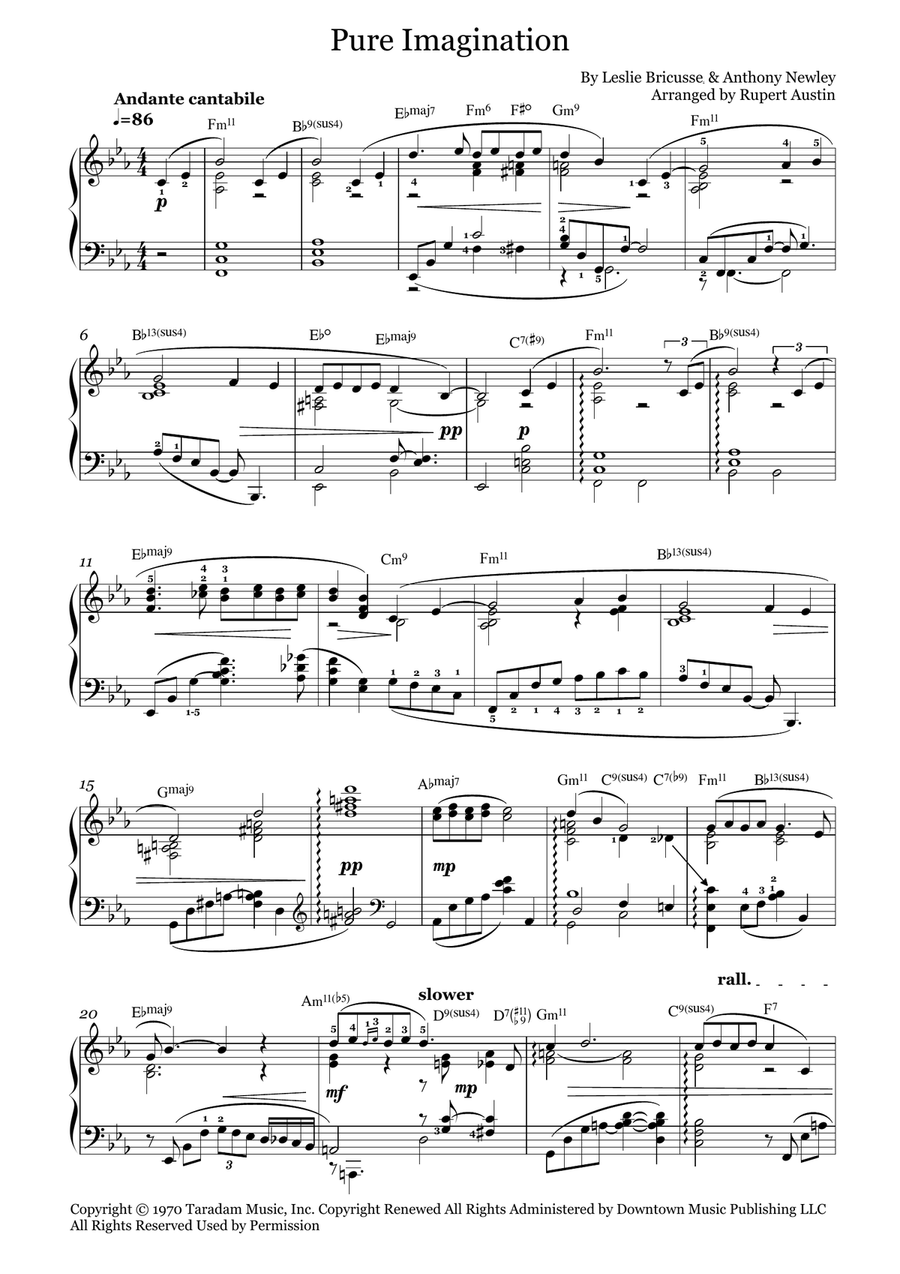 Pure Imagination Piano Solo scores gallery preview page 2