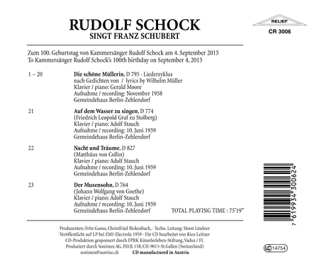 Rudolf Schock sings Franz Schubert