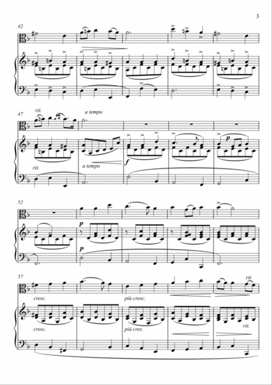Antonio Caldara - Sebben Crudele (Viola Solo) String Duet scores gallery preview page 3
