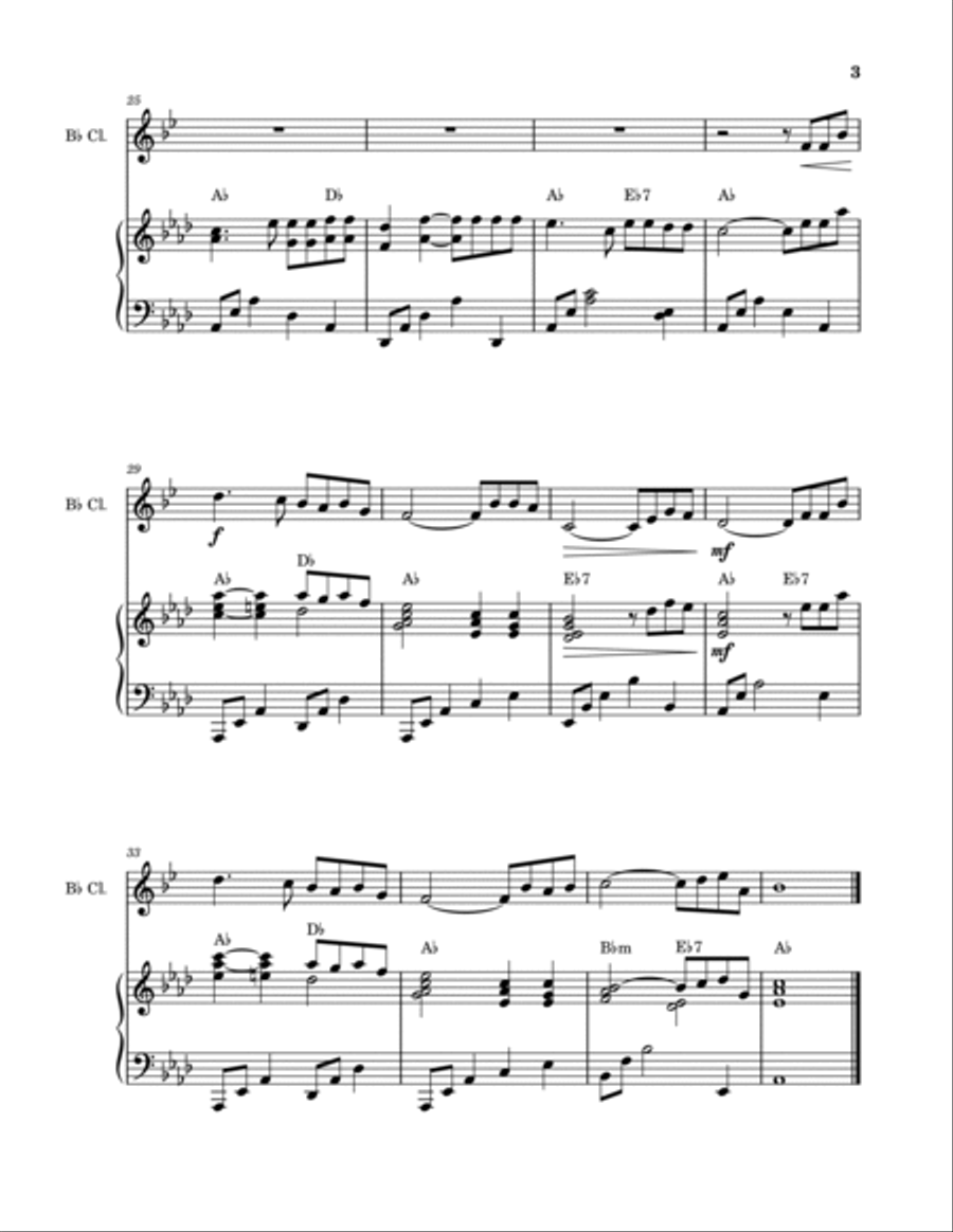 How Great Thou Art (Clarinet Solo and Piano) B-Flat Clarinet scores gallery preview page 3