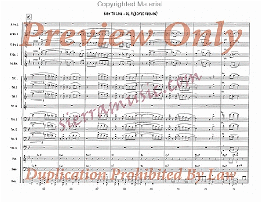 Easy To Love (Edited) Jazz Ensemble scores gallery preview page 10