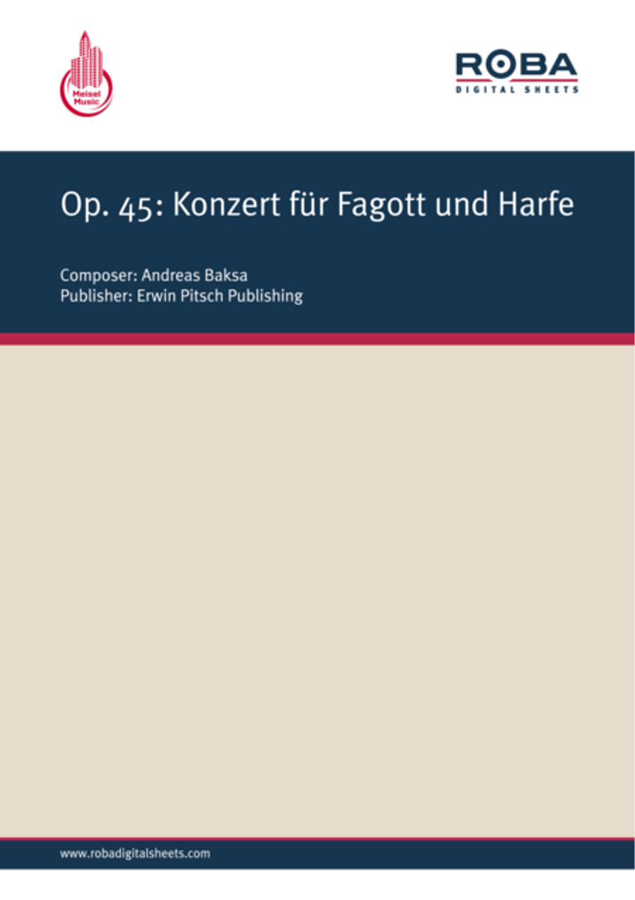 Op. 45: Konzert fur Fagott und Harfe Bassoon Solo scores gallery preview page 1