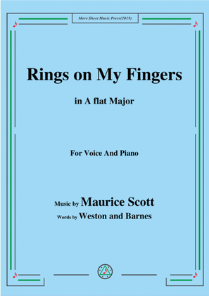 Book cover for Maurice Scott-Rings on My Fingers,in A flat Major,for Voice&Piano
