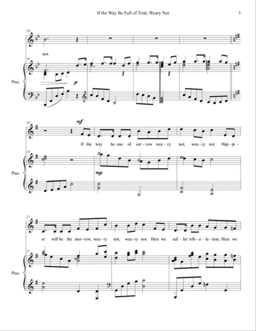 If the Way Be Full of Trial, Weary Not - Sacred Solo for High Voice High Voice scores gallery preview page 3