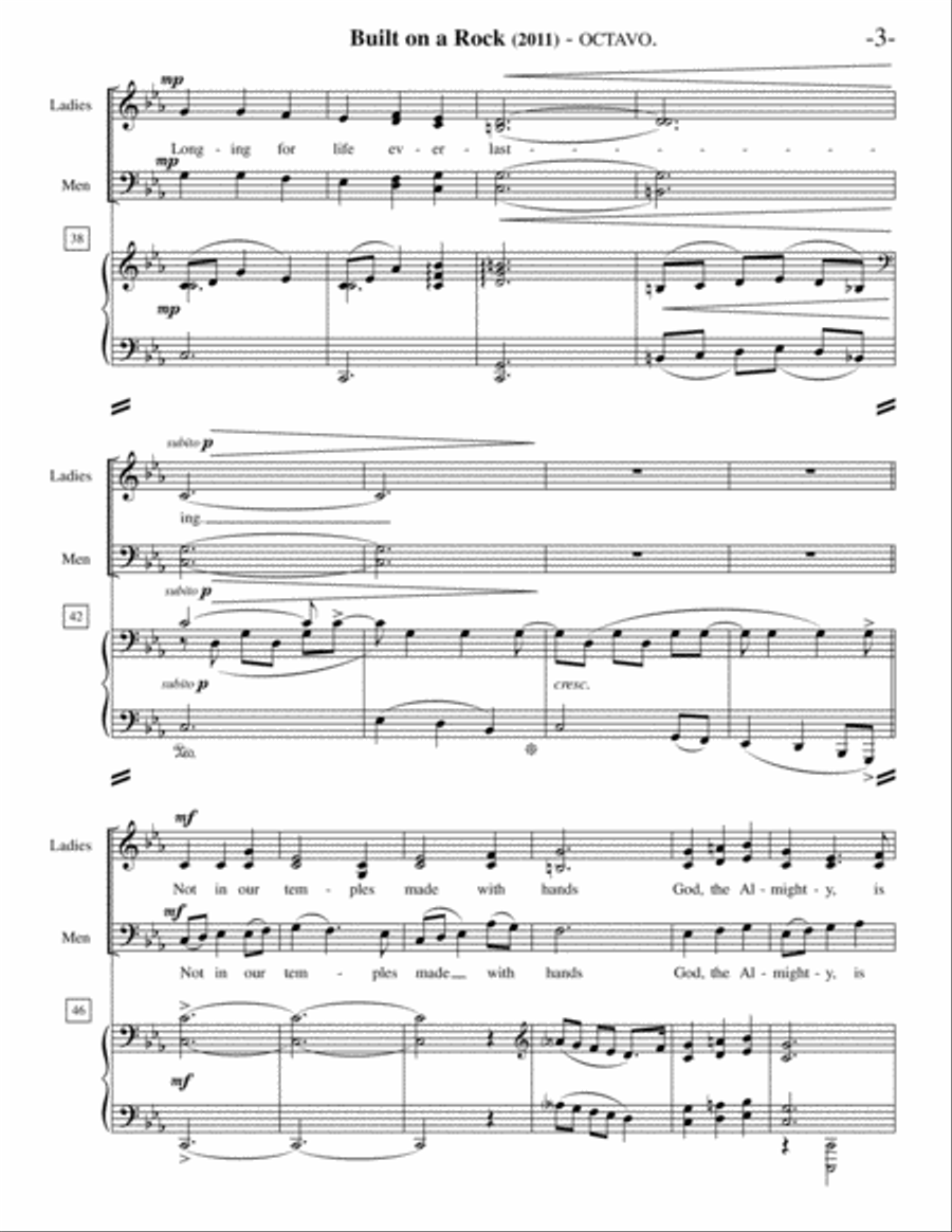 Built on a Rock (Choir & Piano) 4-Part scores gallery preview page 4