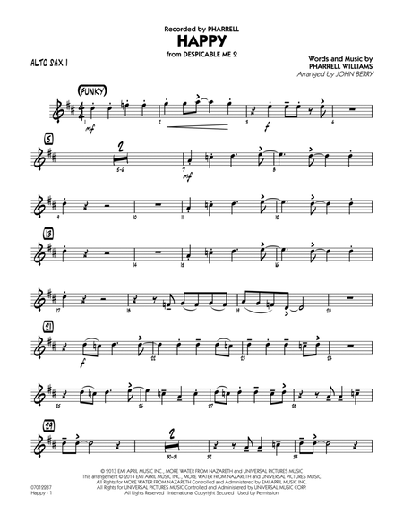 Happy (from Despicable Me 2) - Alto Sax 1