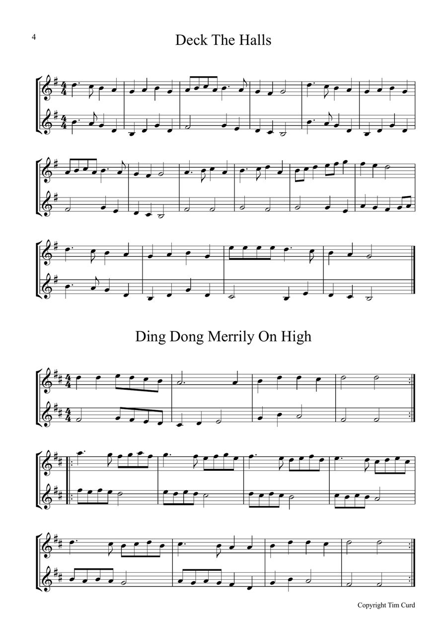 8 Christmas Duets For Violin String Duet scores gallery preview page 4