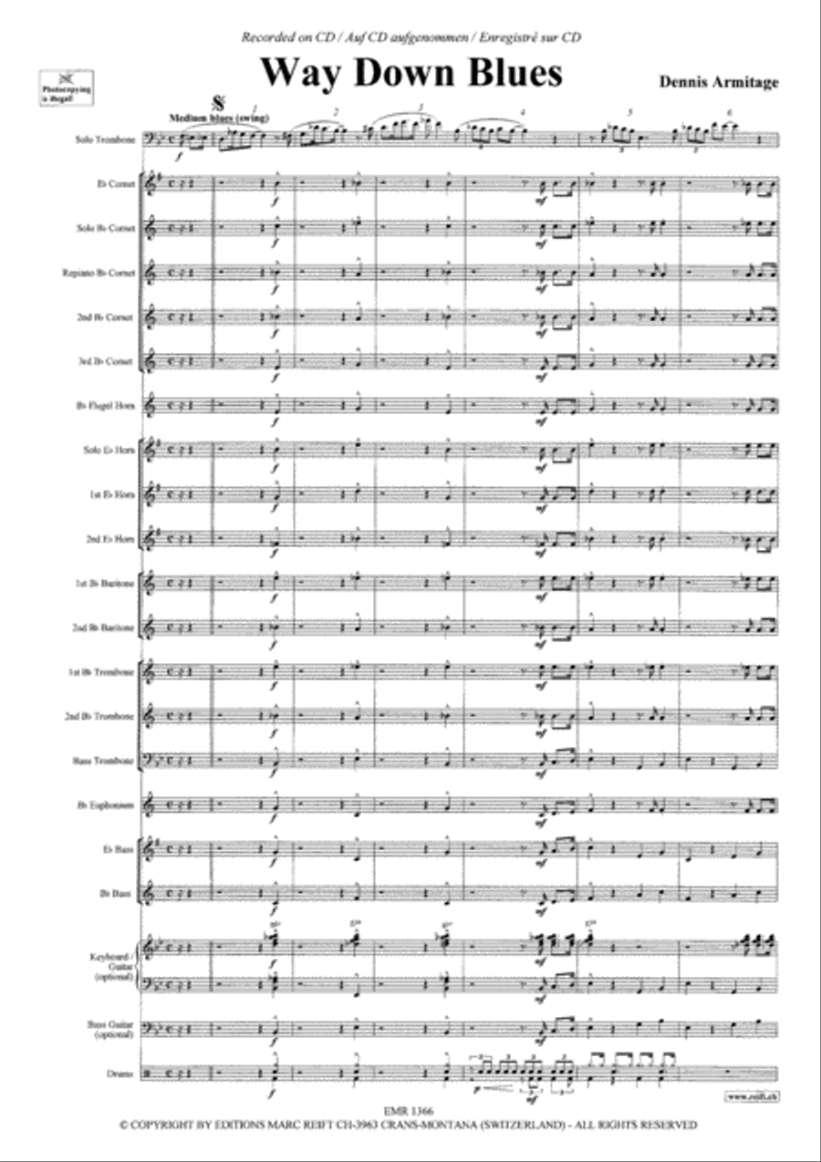 Way Down Blues Way Down Blues Brass Band scores gallery preview page 4