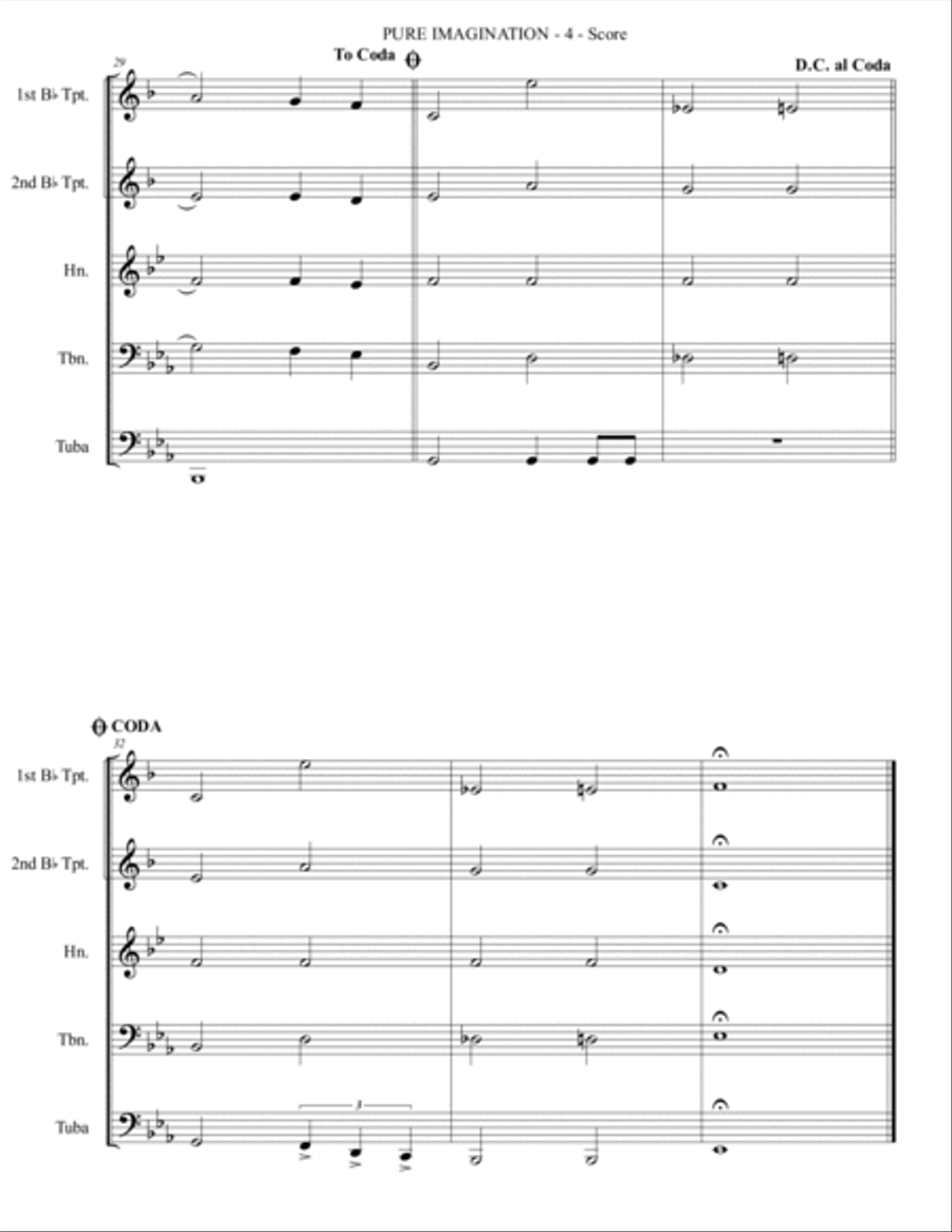Pure Imagination Brass Ensemble scores gallery preview page 5