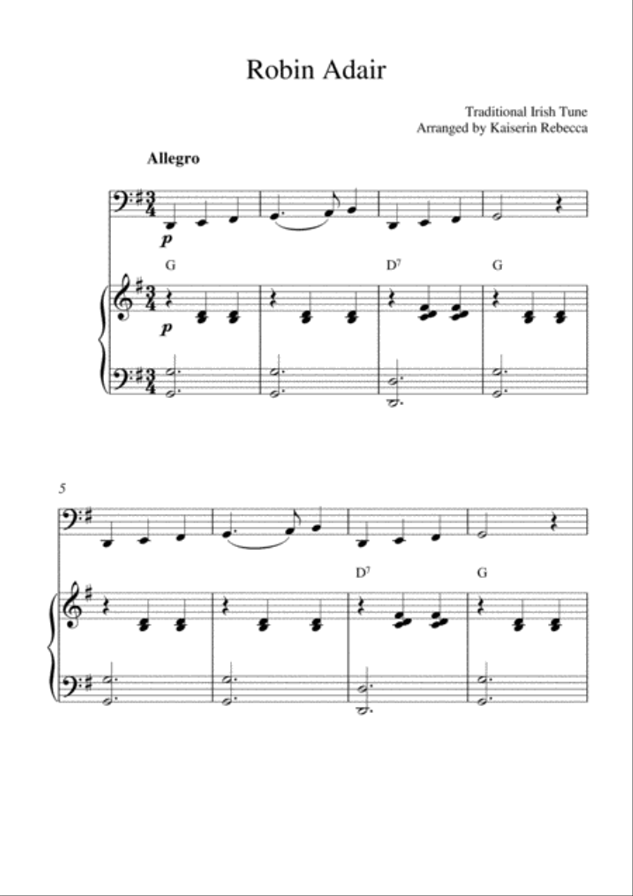 Robin Adair Piano scores gallery preview page 1