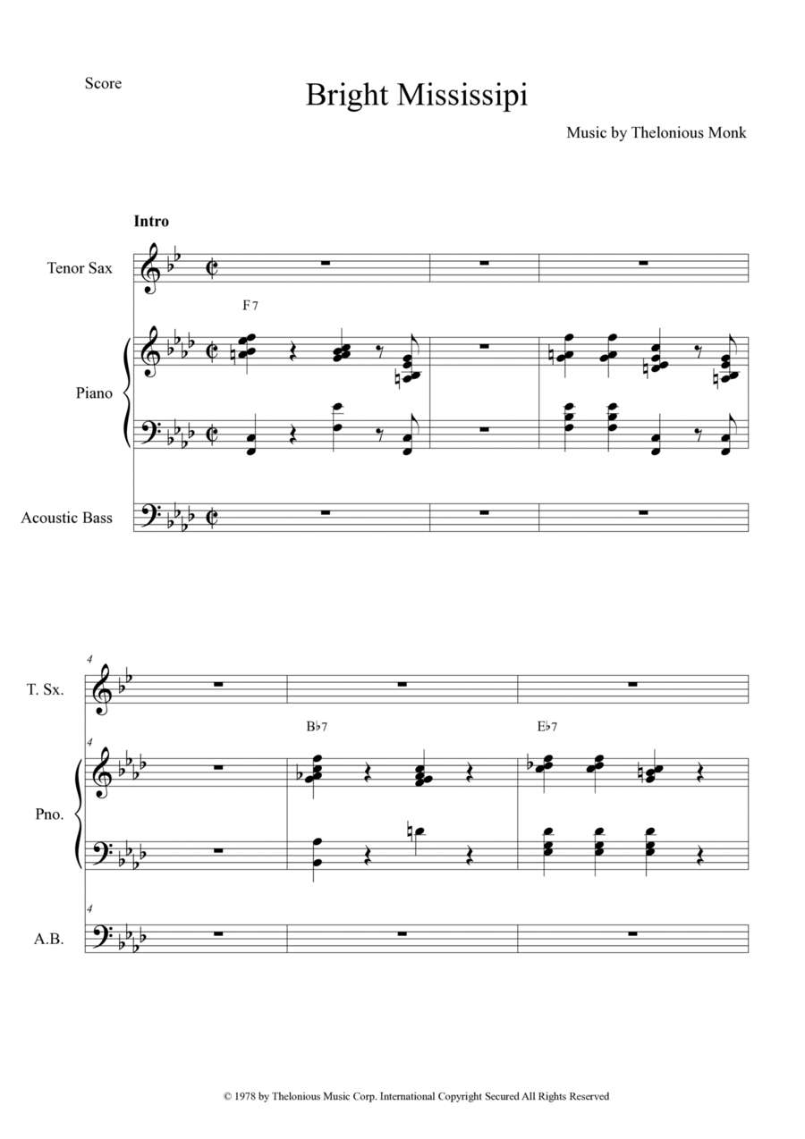 Bright Mississippi Jazz Ensemble scores gallery preview page 1