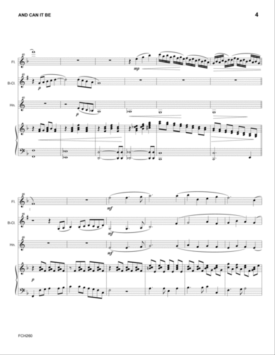 AND CAN IT BE - FLUTE, CLARINET & HORN with Piano Accompaniment Small Ensemble scores gallery preview page 4