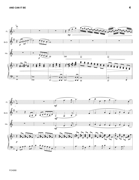 AND CAN IT BE - FLUTE, CLARINET & HORN with Piano Accompaniment image number null