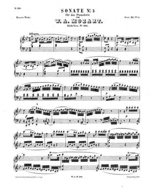 Book cover for Mozart - Piano Sonata No.3