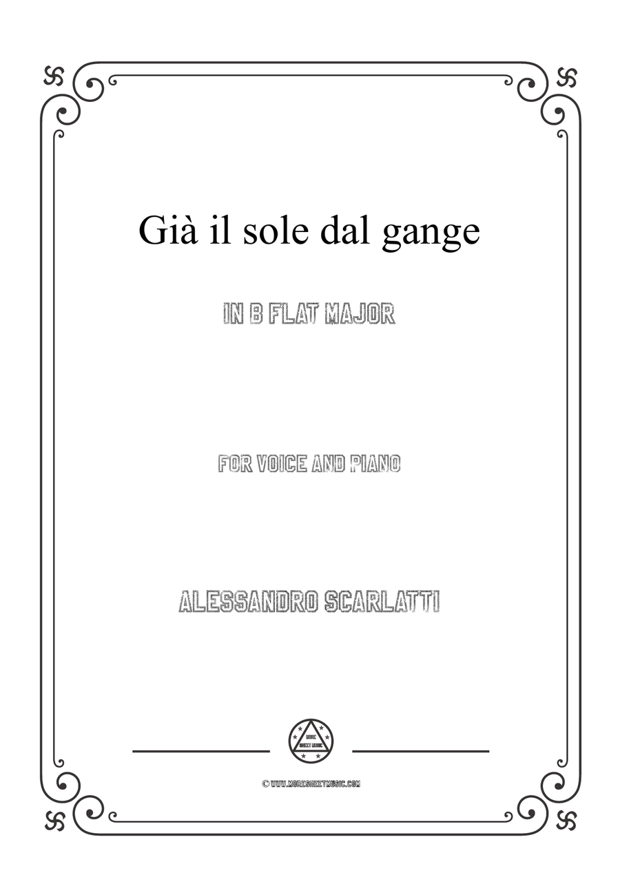 Scarlatti-Già il sole dal gange in B flat Major,for Voice and Piano
